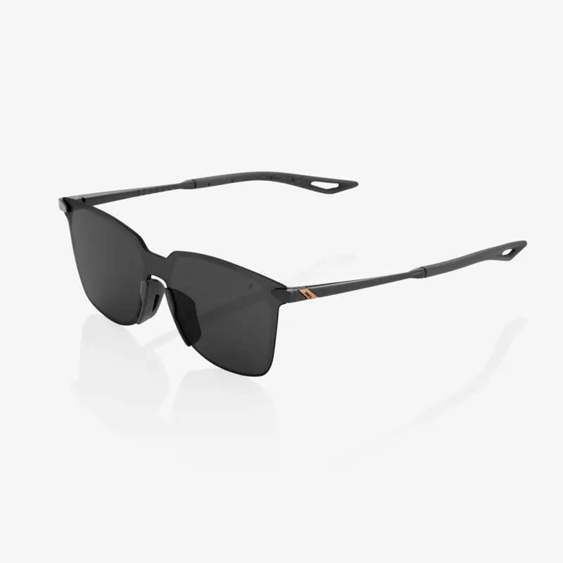 100 Percent Legere Square Smoke Lens Glasses in Polished Black